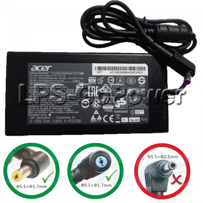 Original 135w Acer Nitro 5 Laptop An515 51 Ac Adapter Charger Free Power Cord 2160