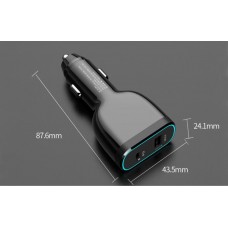 Dual pd 65w usb-c + QC 3.0 18w car charger for notebook pad phone